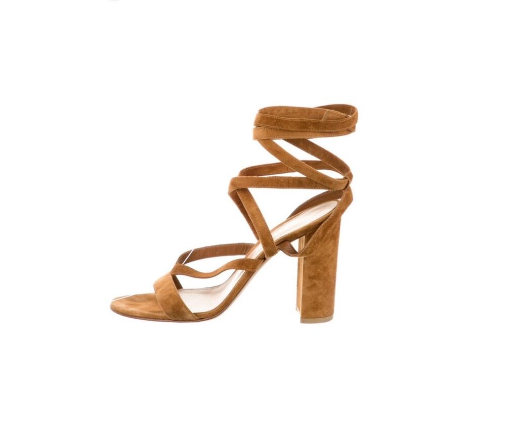 Gianvito Rossi "Janis" Lace-Up Suede Sandals Women’s SIZE 39.5 EU 9 US